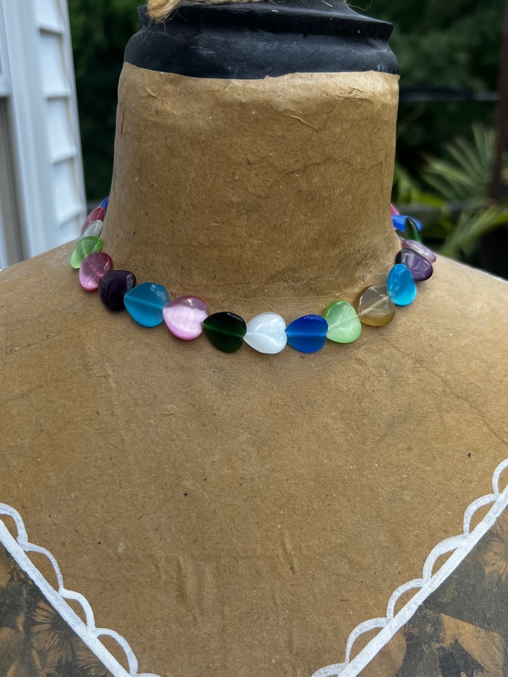 Heart Necklace Magnetic Clasp Cottage Boho Coastal Whimsical Jewelry 18 Inch